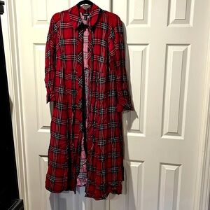 Red plaid long torrid kimono size 1 XL